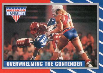 1991 Topps American Gladiators #35 Overwhelming the Contender Front